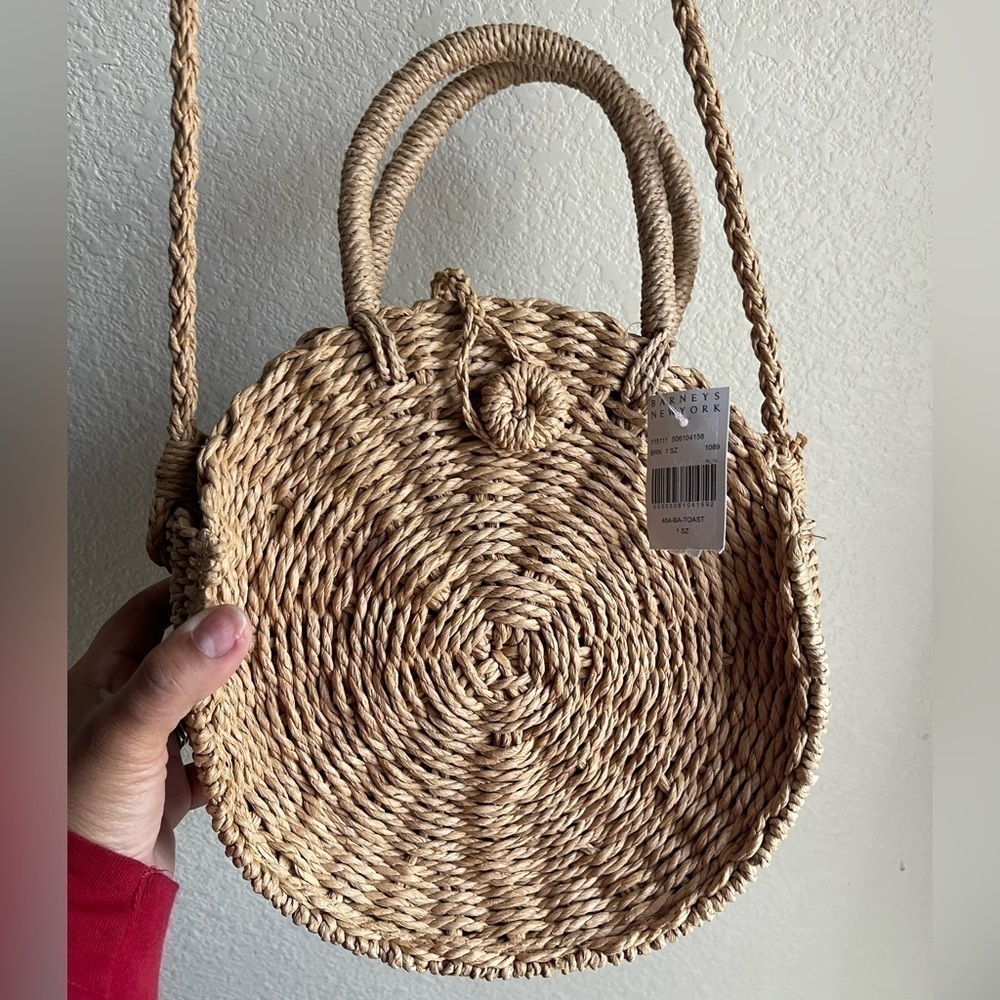 NWT Barney’s and new york cooper straw circle crossbody bag